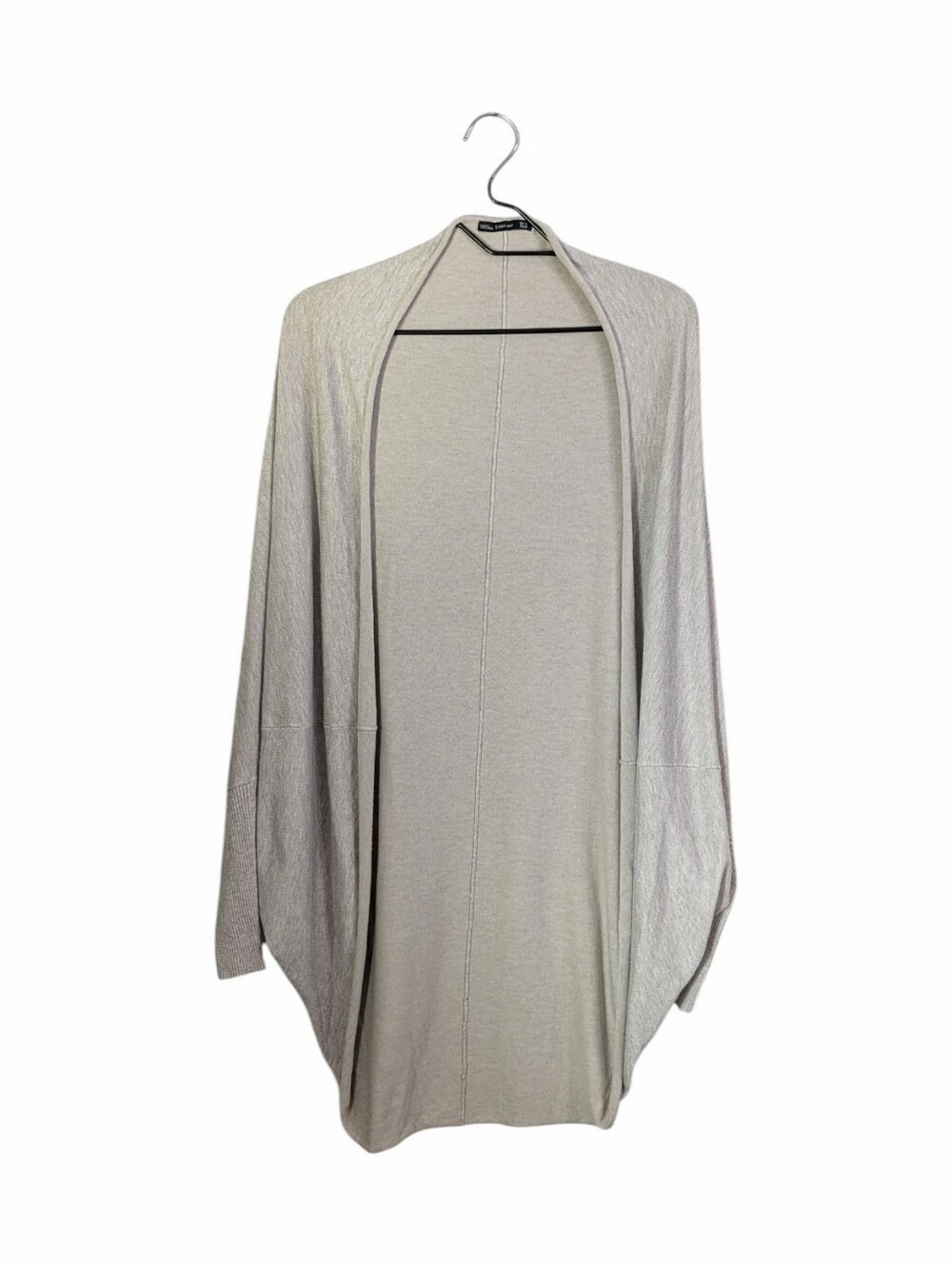 Zara Knit Light Tan Cardigan Sweater Size M Oversized Slouchy Lagenlook Casual